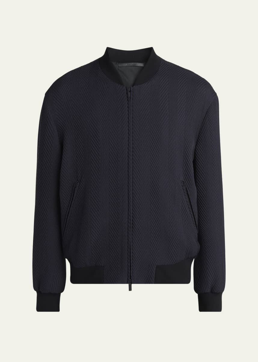 Giorgio Armani Men's Raised Chevron Bomber Jacket