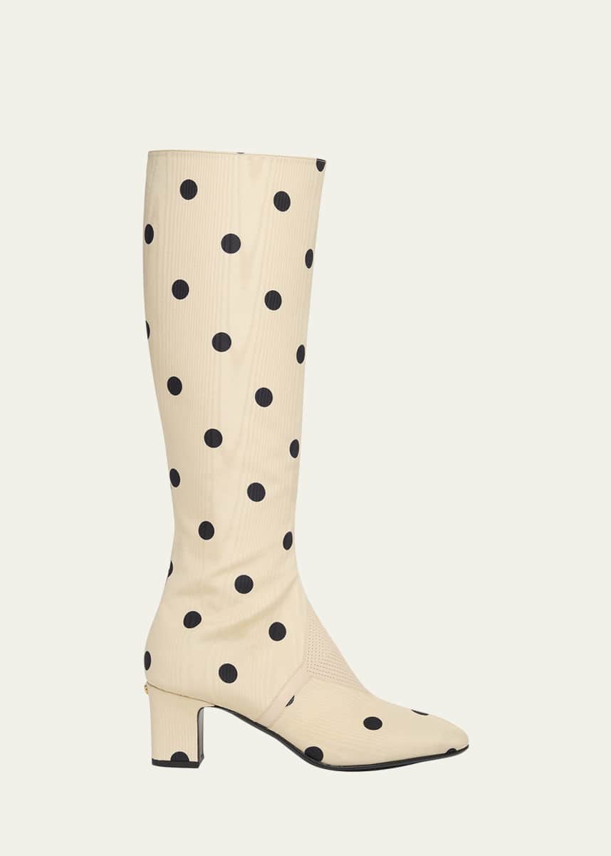 Valentino Garavani Equivoque Tall Polka Dot Boots