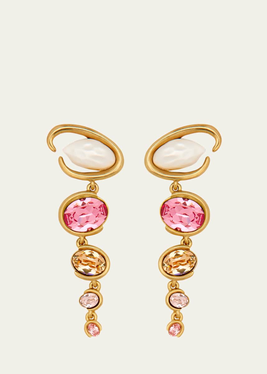 Oscar de la Renta O-Shape Baroque Pearly Earrings