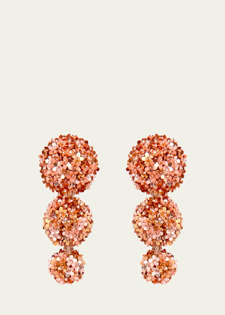 Oscar de la Renta Triple Pom Drop Earrings