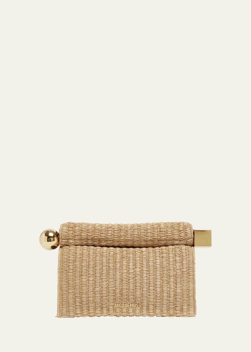 Jacquemus La Pochette Rond Raffia Clutch Bag