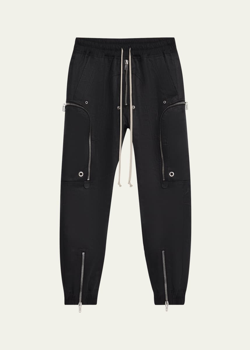 Rick Owens Men's Coated Linen Twill Bauhaus Cargo Pants