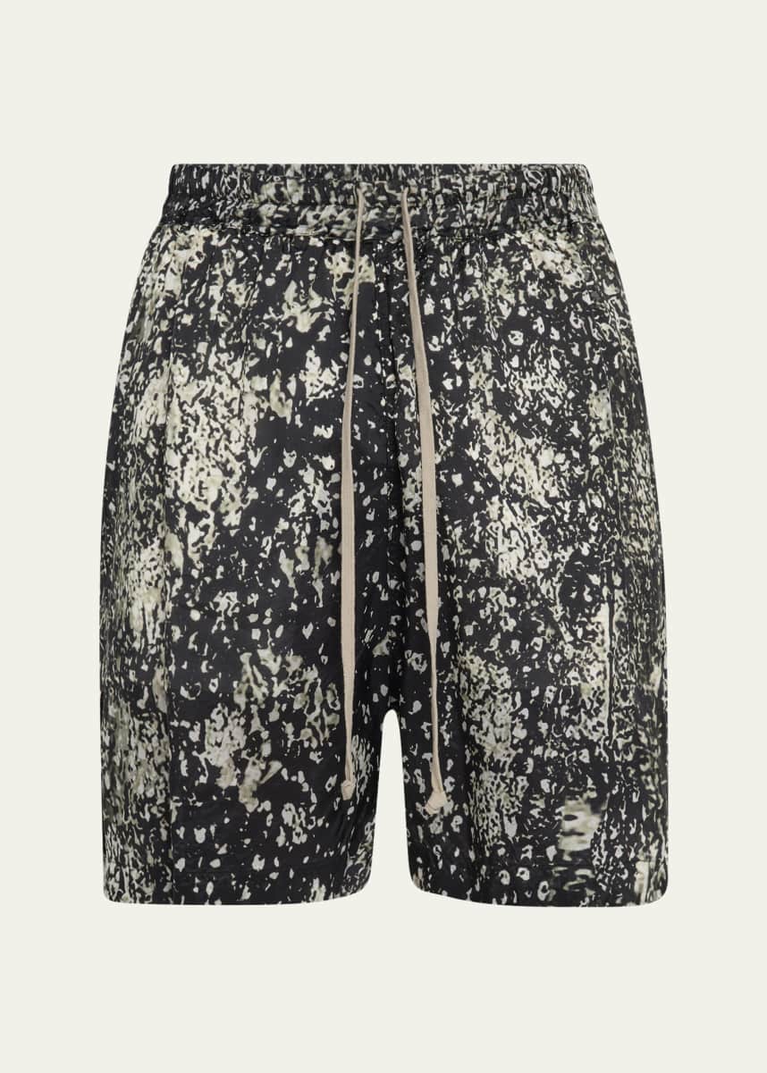 Rick Owens Men's Cupro Wolfish-Print Boxer Shorts