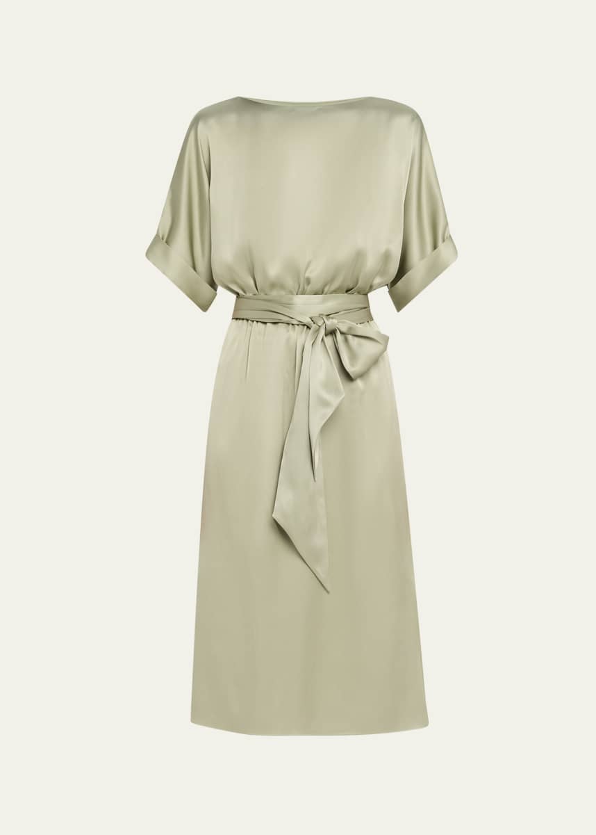 Loro Piana Caren Belted Silk Midi Dress