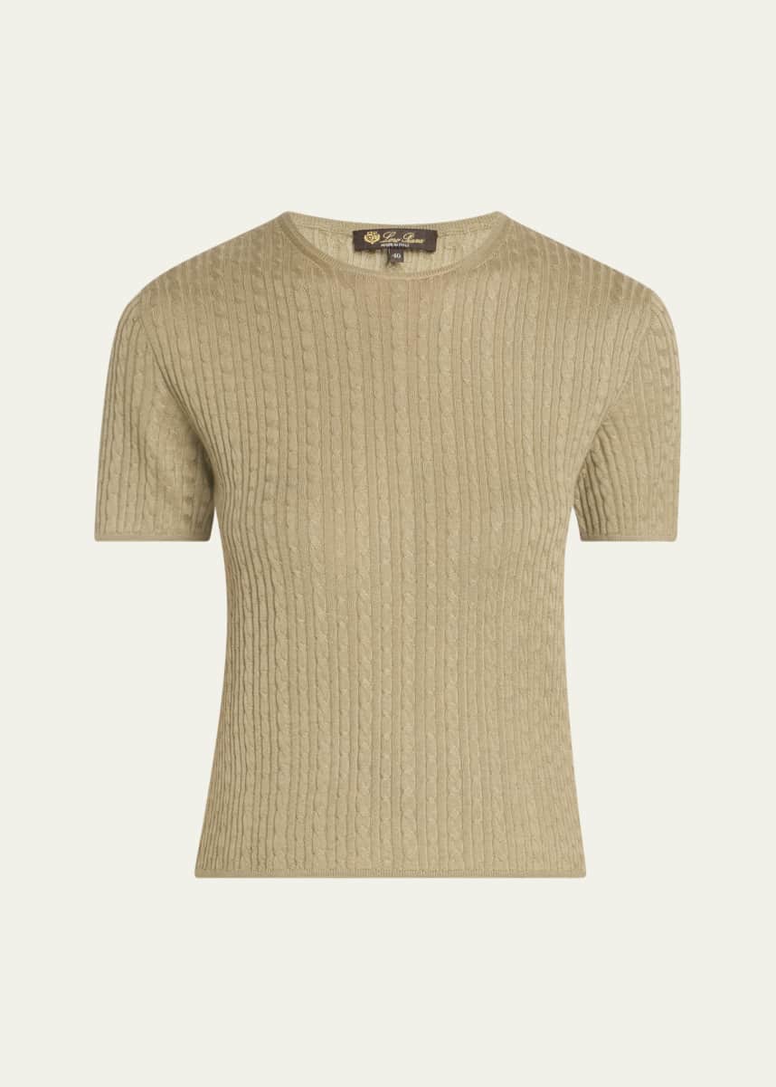 Loro Piana Rimella Cable-Knit Crewneck Sweater