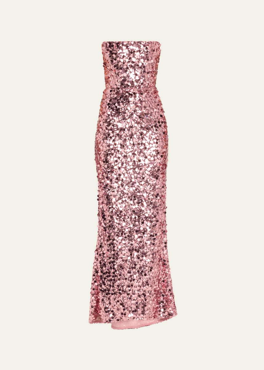 Bronx and Banco Farah Strapless Sequin Column Gown
