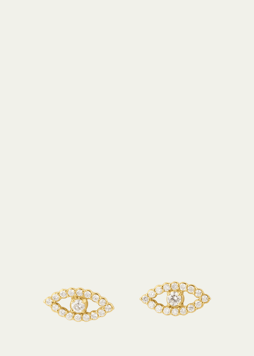 Jennifer Meyer Mini Open Evil Eye Stud Earrings with Diamonds