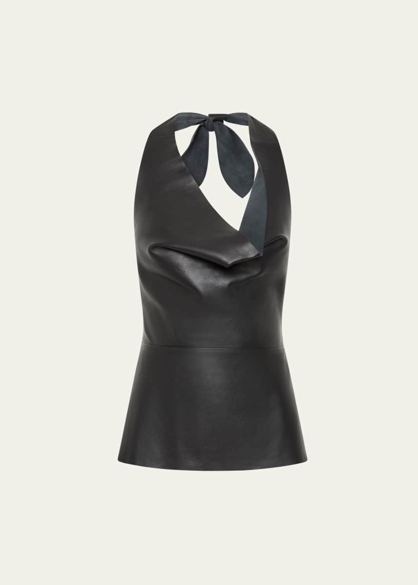 St. Agni Leather Tie Top