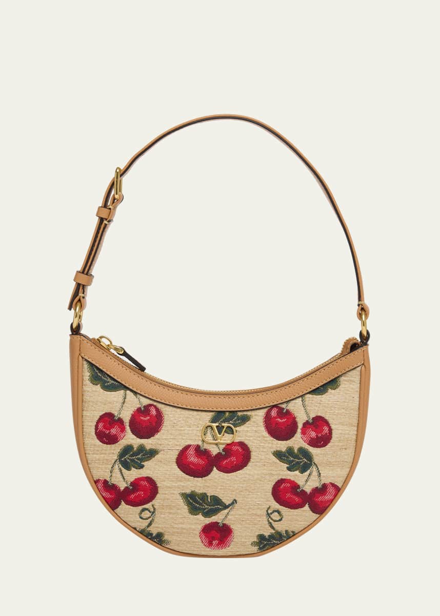 Valentino Garavani VLOGO Signature Mini Cherries Jacquard Shoulder Bag