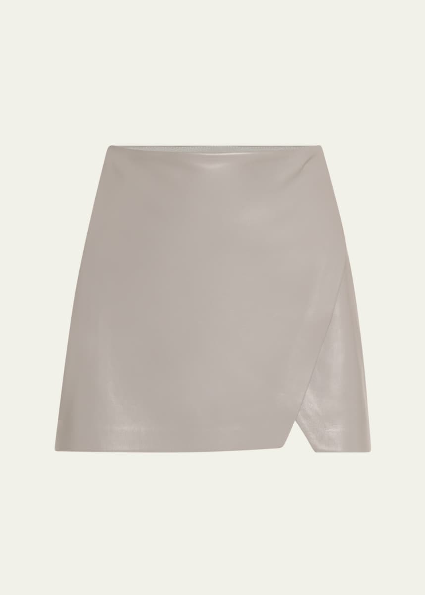 Alice + Olivia Siobhan Vegan Leather Wrap Mini Skirt