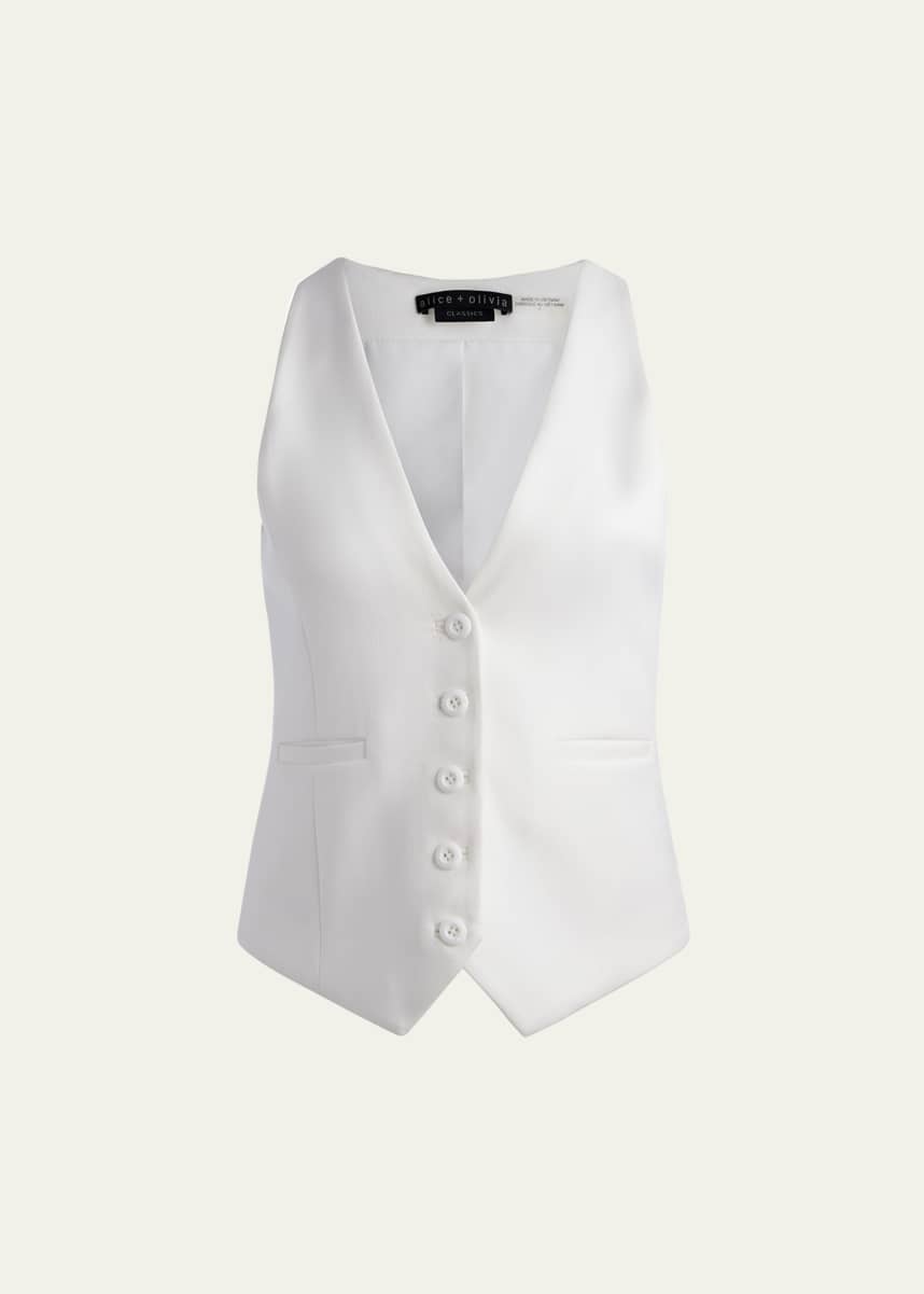 Alice + Olivia Mazie Deep V-Neck Slim Vest