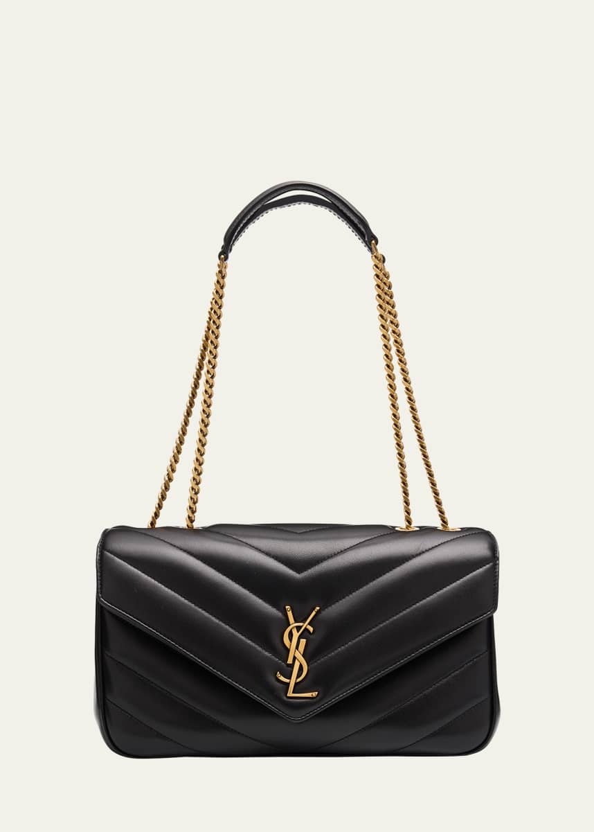 Saint Laurent Loulou Medium YSL Chain Shoulder Bag in Quilted Leather
