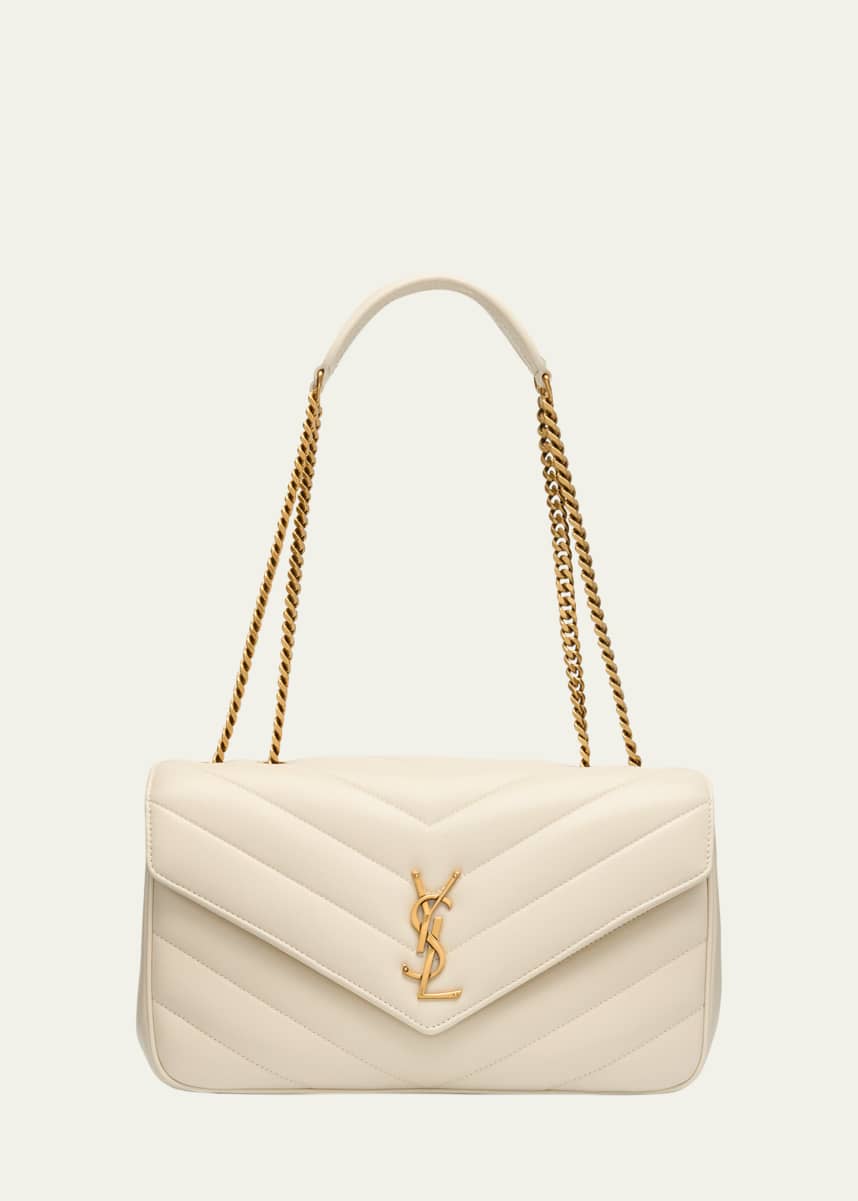 Saint Laurent Loulou Medium YSL Chain Shoulder Bag in Quilted Leather