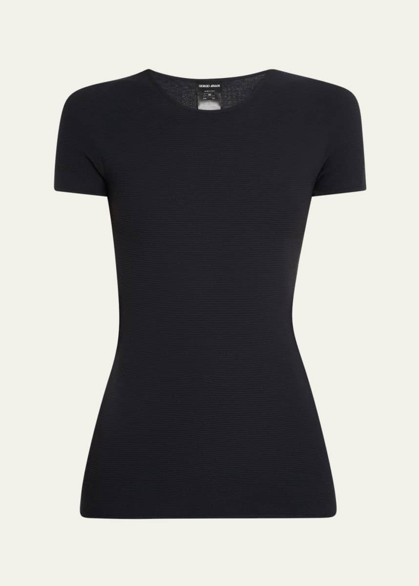 Giorgio Armani Short-Sleeve Seamless Sweater