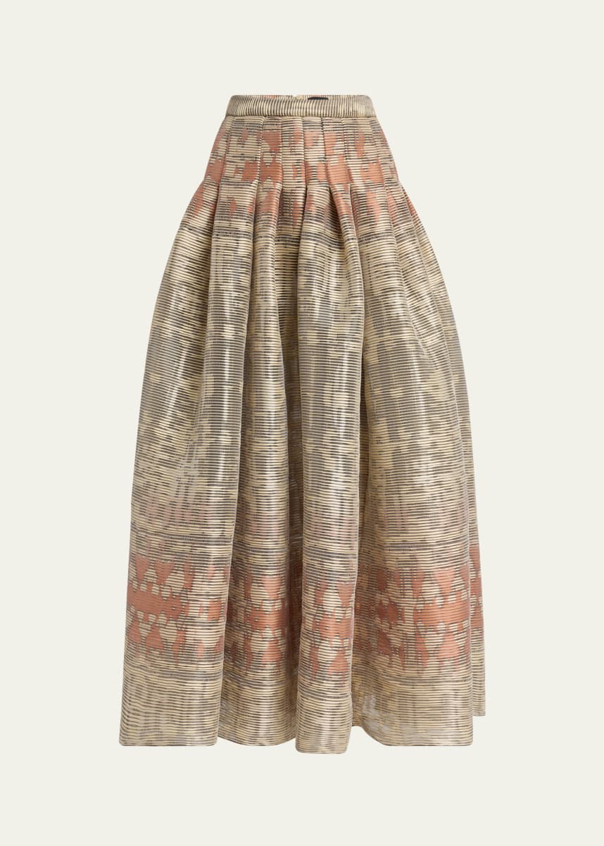 Giorgio Armani Long Abstract Pleated Skirt