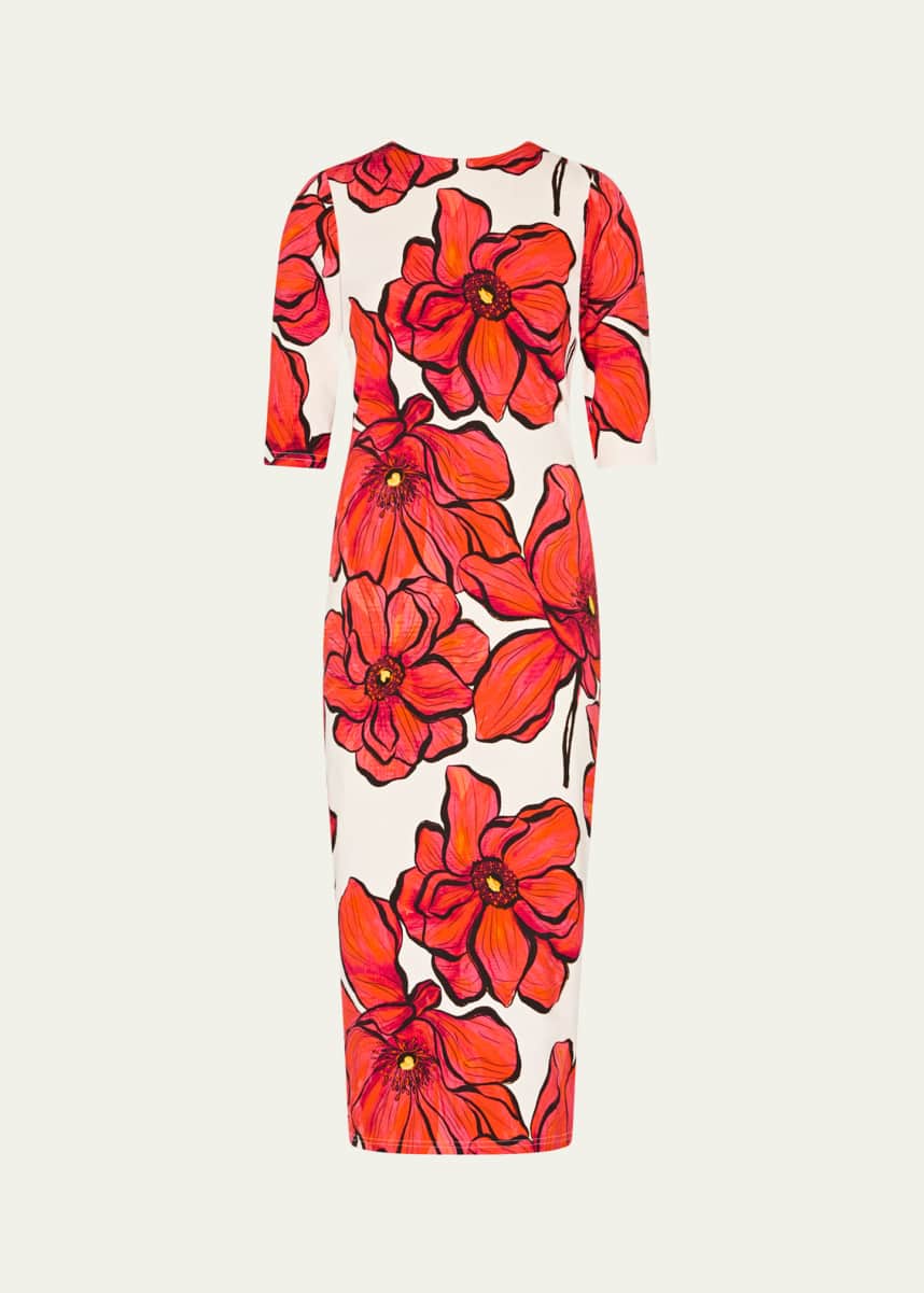 Milly Windflower Jersey Midi Dress
