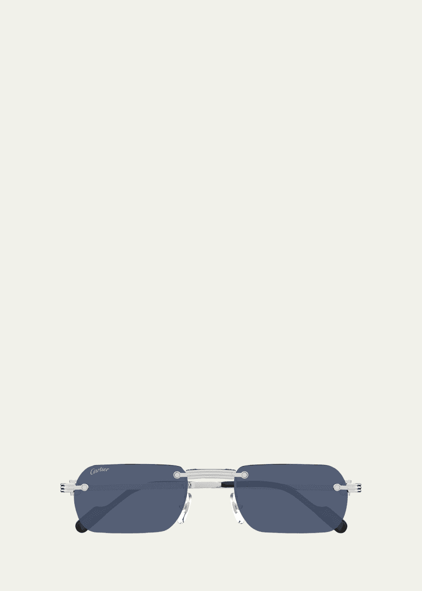 Cartier Men's Rimless Rectangle Sunglasses