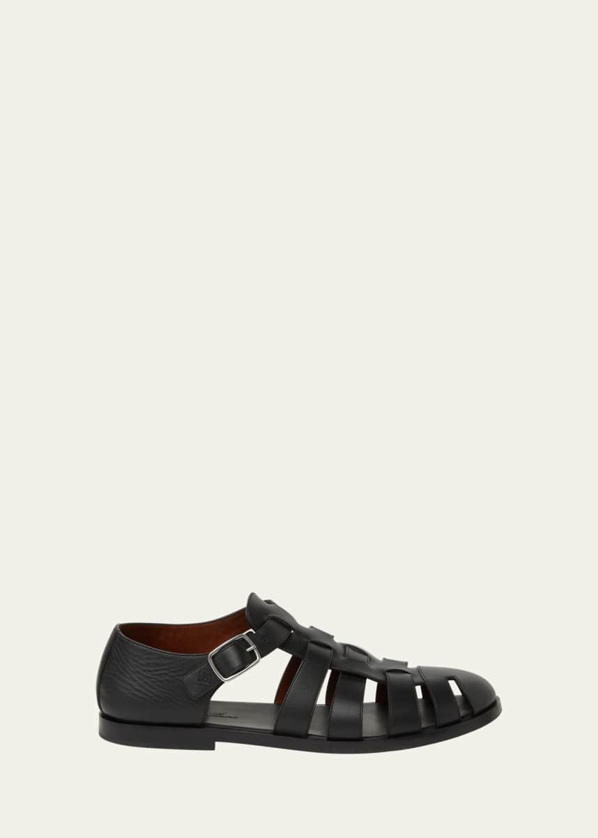 Loro Piana Men's Maxime Walk Leather Sandals