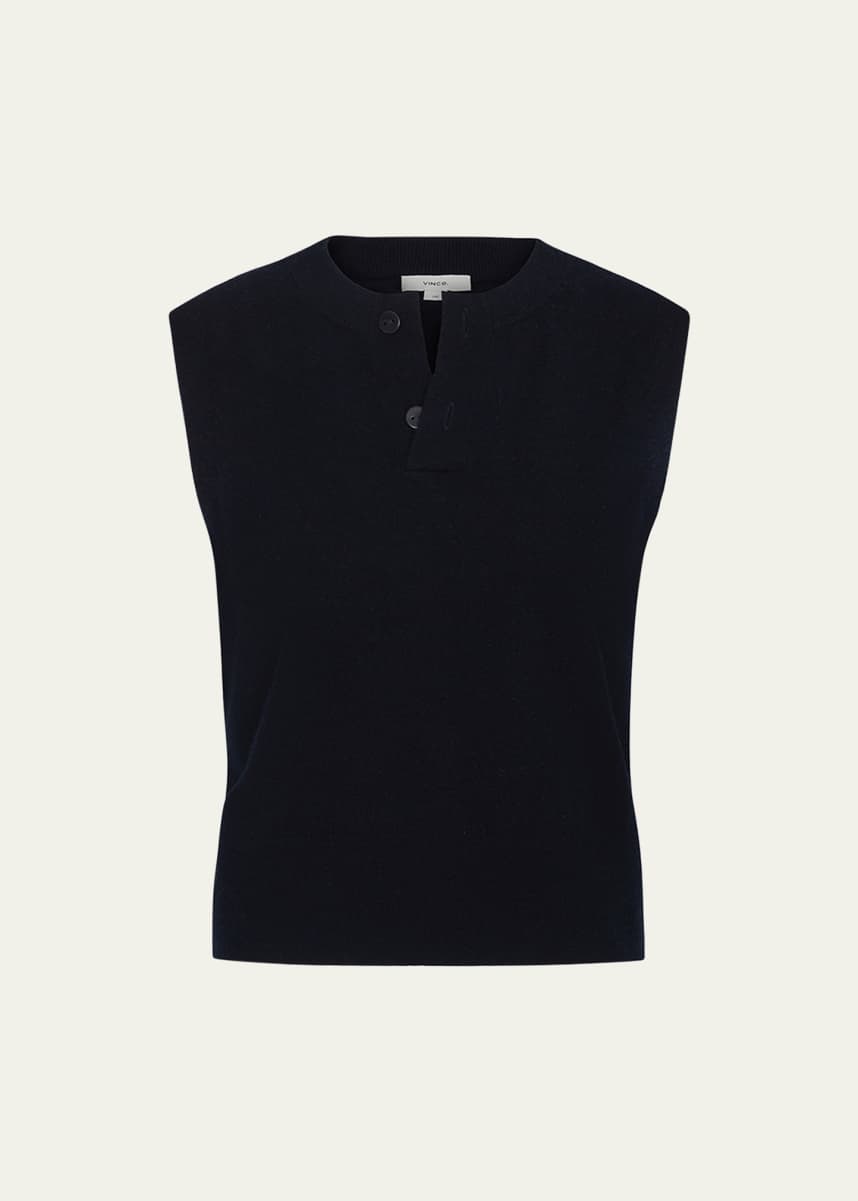 Vince Sleeveless Henley Shell