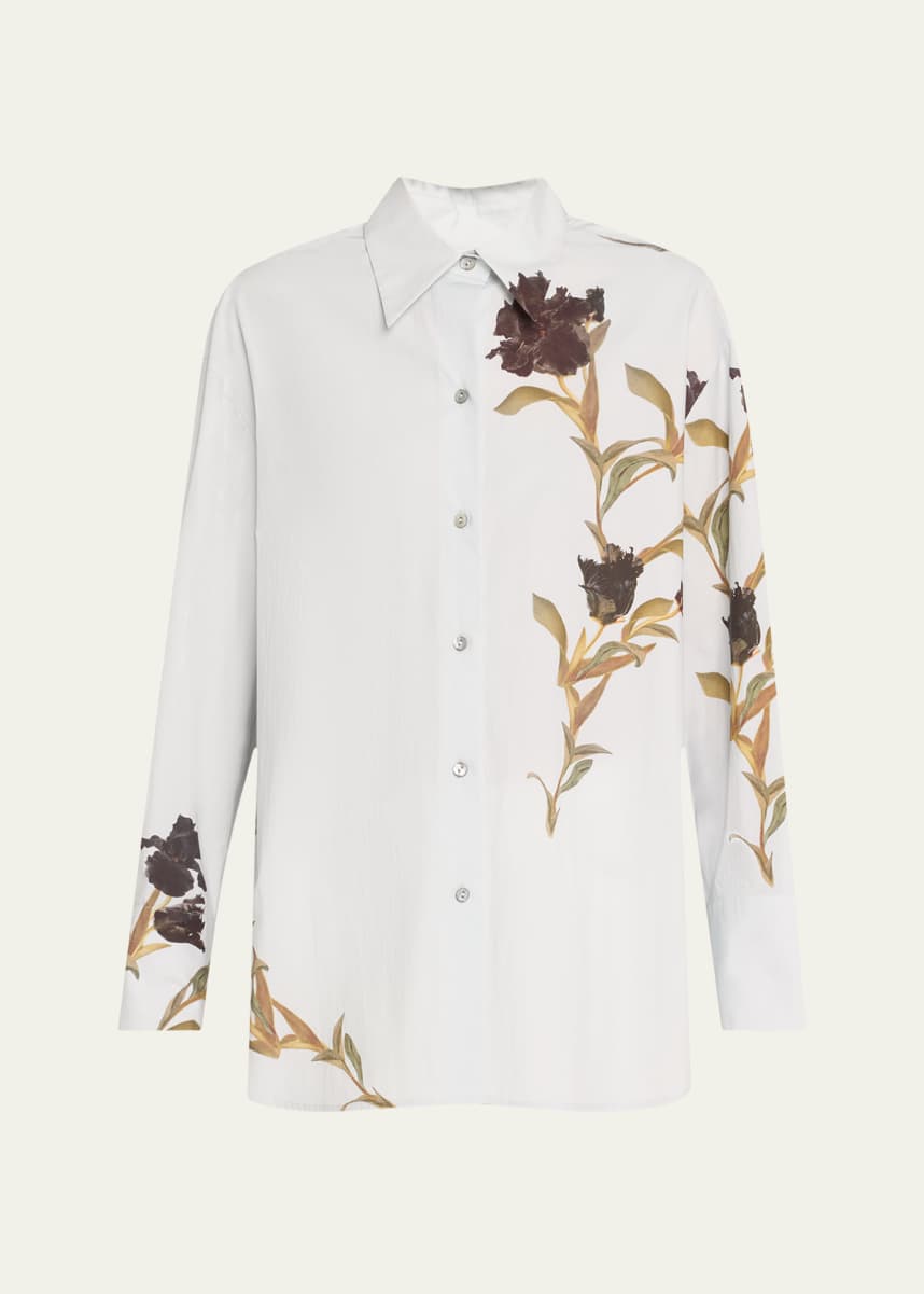 Vince Long-Sleeve Iris Button-Front Shirt