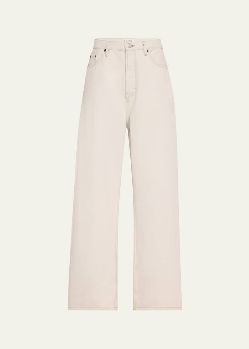 FRAME Men's White Denim Baggy Jeans