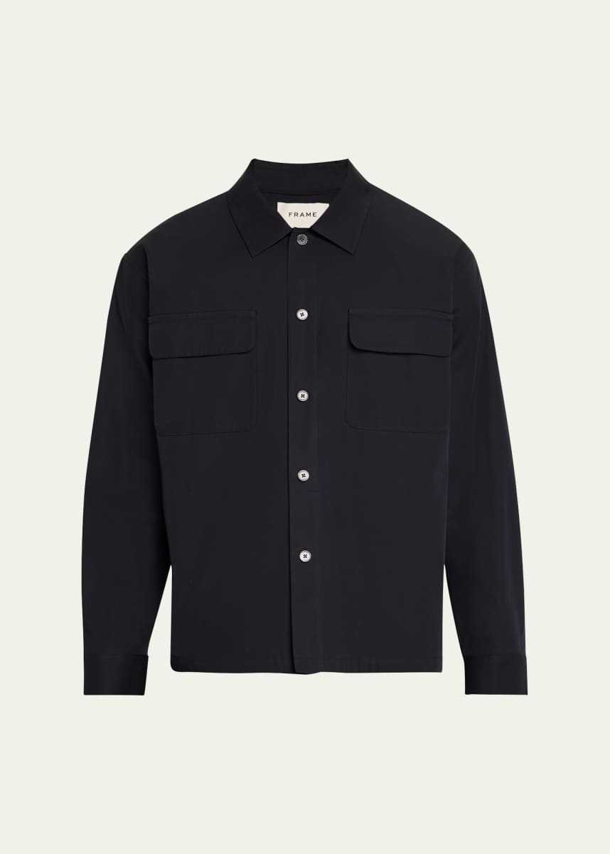 FRAME Men's Cotton Double-Pocket Overshirt
