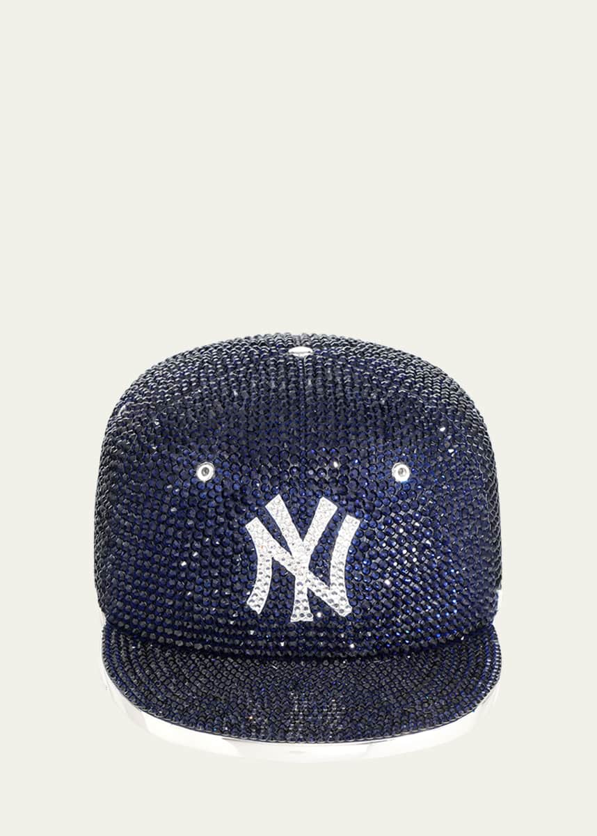 Judith Leiber Couture NY Yankees Cap Crystal Clutch Bag