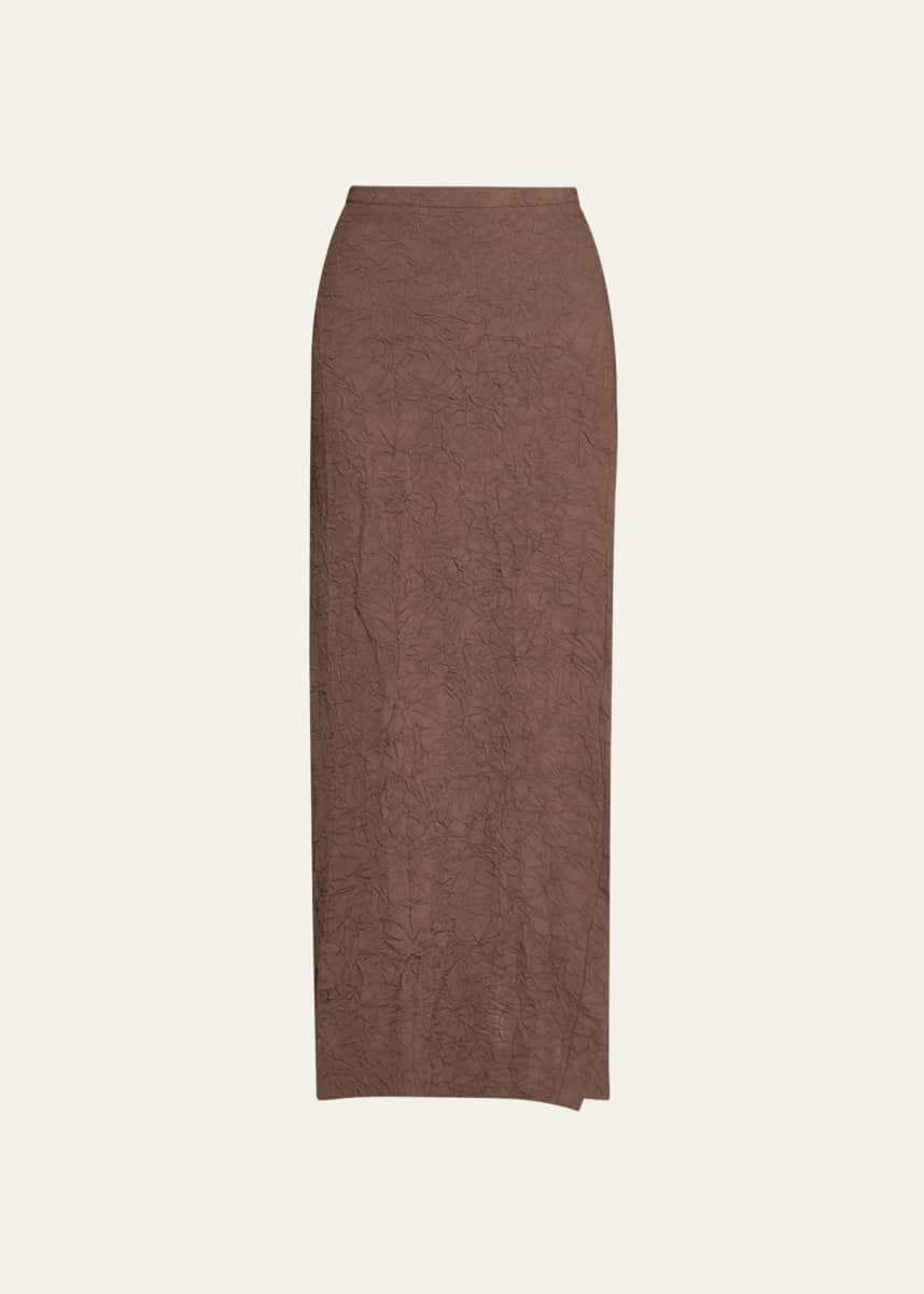 TEURN STUDIOS Crinkle Mid-Length Straight Skirt