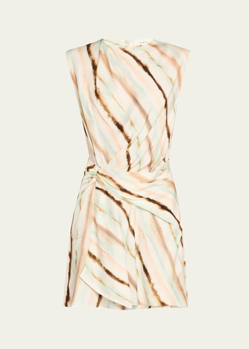 A.L.C. Delia Draped Tie-Dye Mini Dress