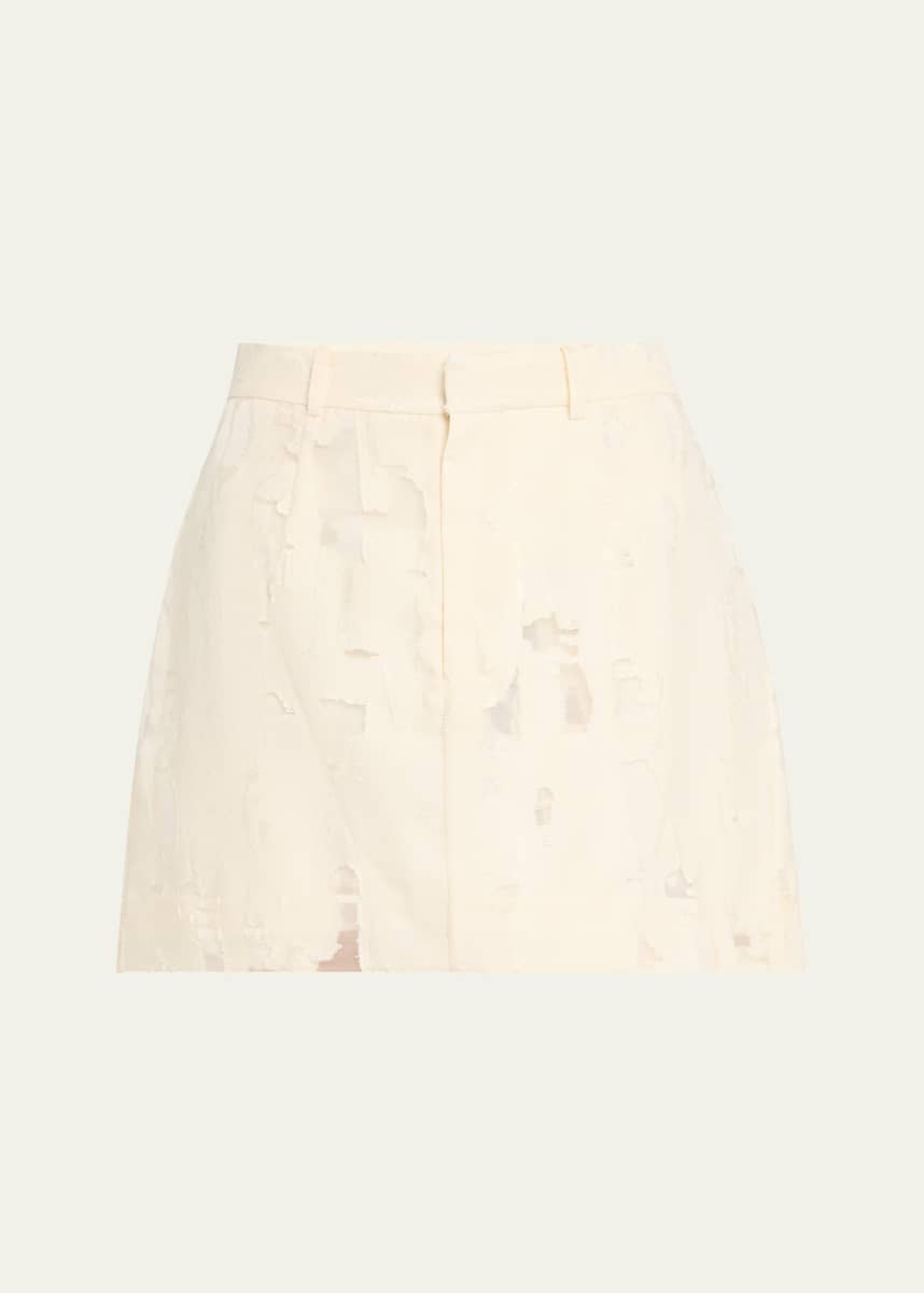 GRACE LING Distressed Burnout Mini Skirt