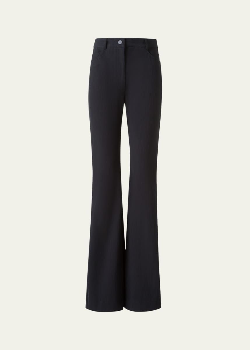 Akris punto Flared Stretch Denim Tailored Pants