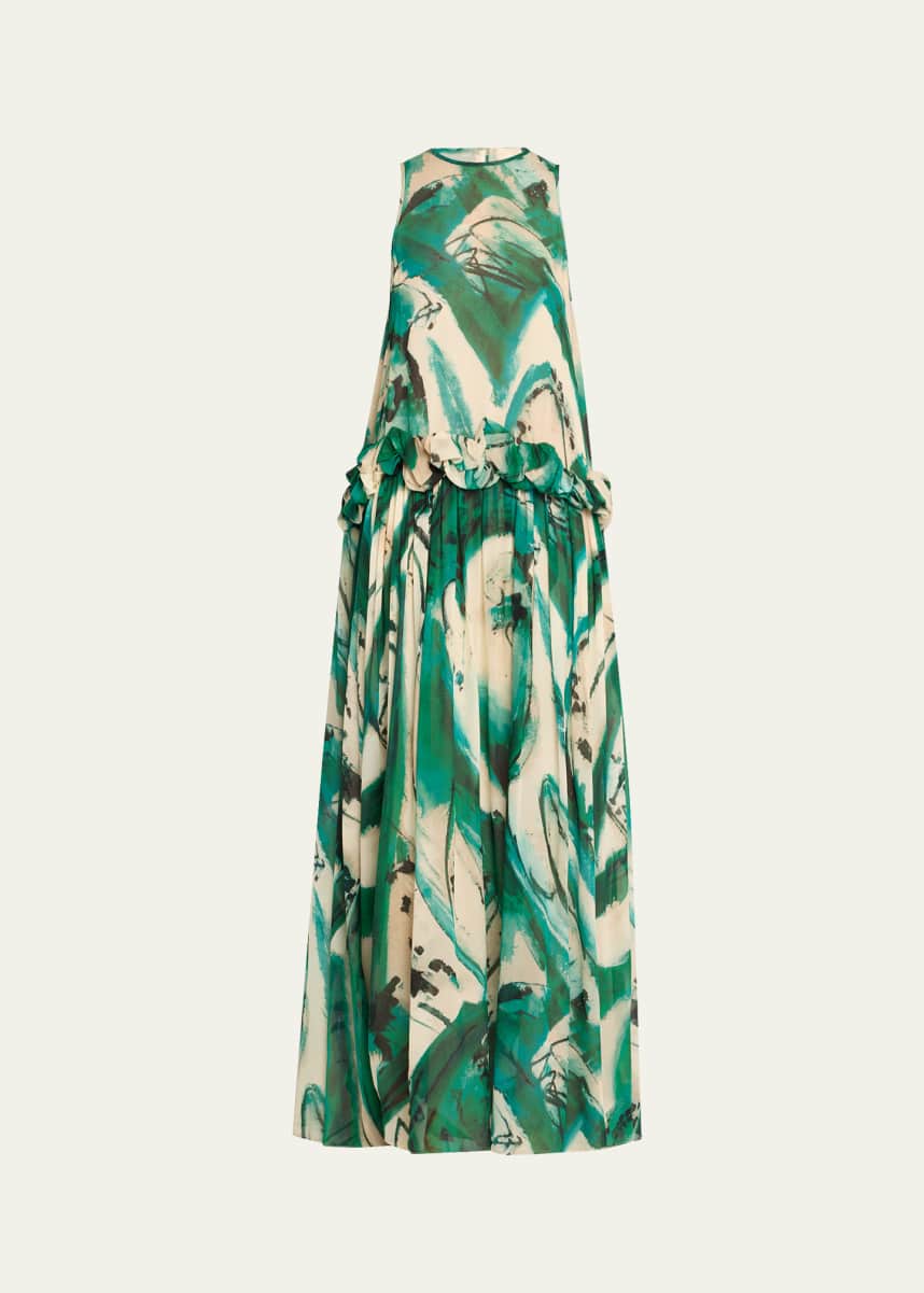 Ulla Johnson UJ x Lee Krasner Helen Abstract Print Gown
