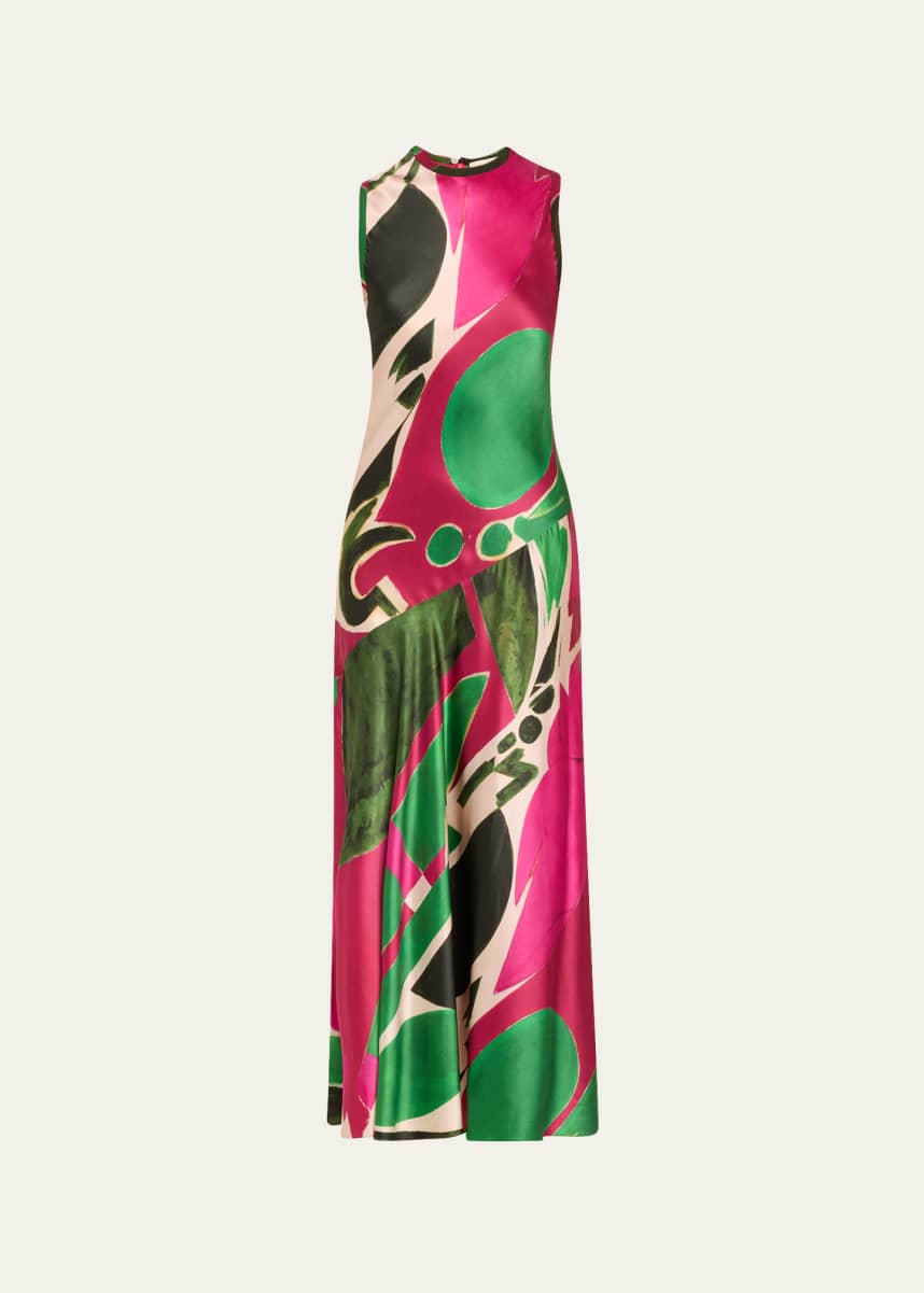 Ulla Johnson UJ x Lee Krasner Gaea Abstract Silk Slip Dress
