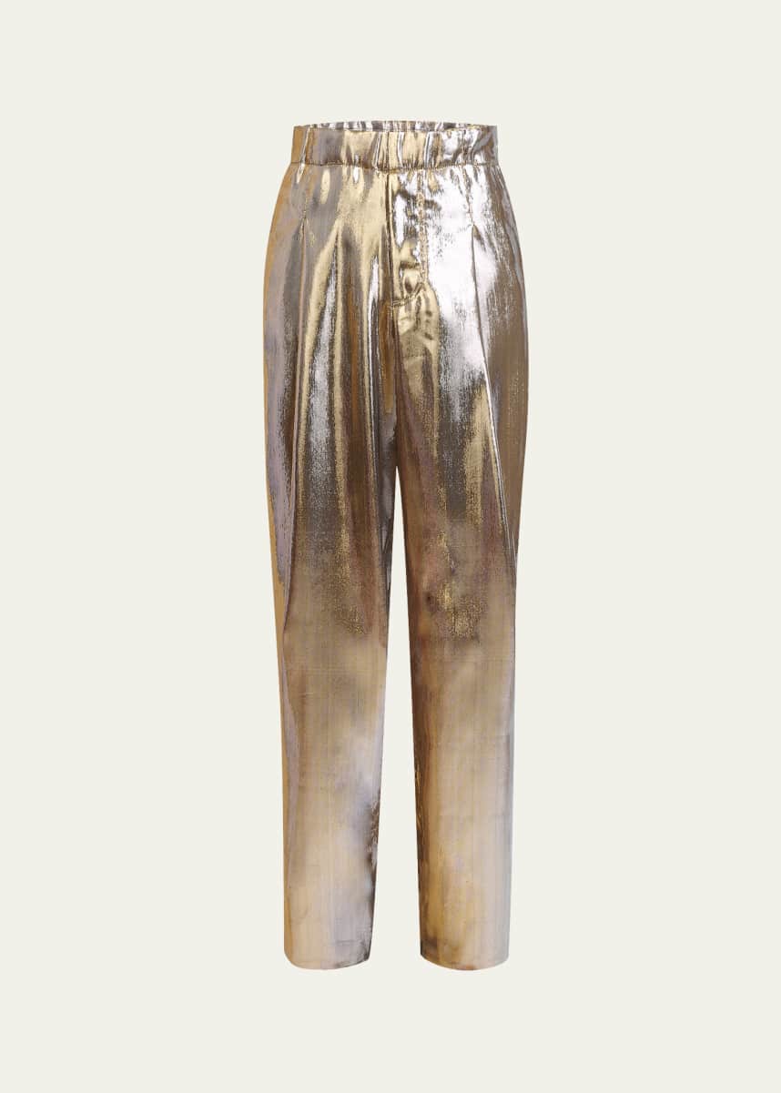 Dries Van Noten Men's Metallic Pilan Pants