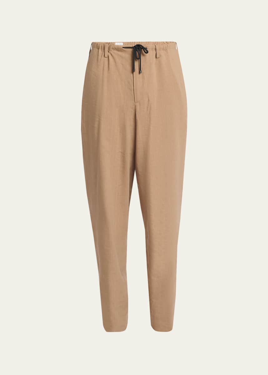 Dries Van Noten Men's Penny Linen-Blend Trousers