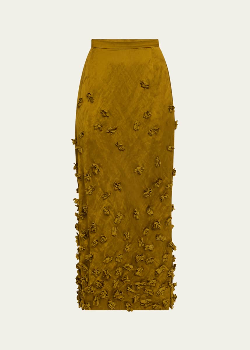 Michael Kors Collection Floral Hand Embroidered Pencil Skirt