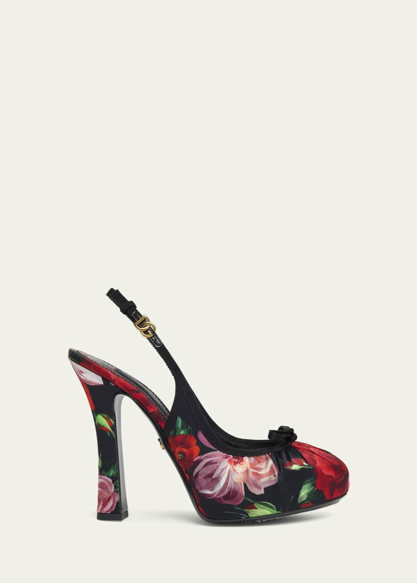 Dolce&Gabbana Slingback Floral Ballerina Stiletto Pumps
