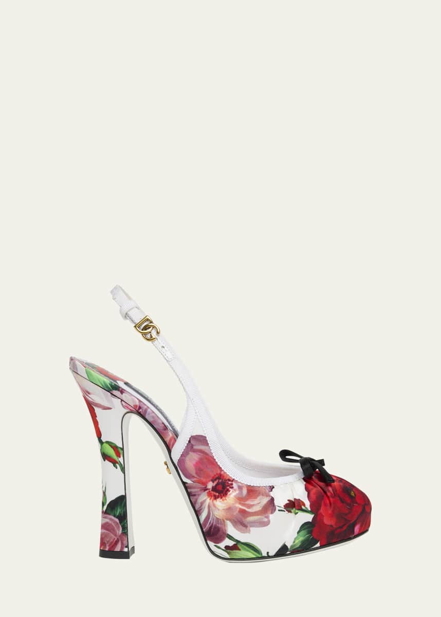 Dolce&Gabbana Slingback Floral Ballerina Stiletto Pumps