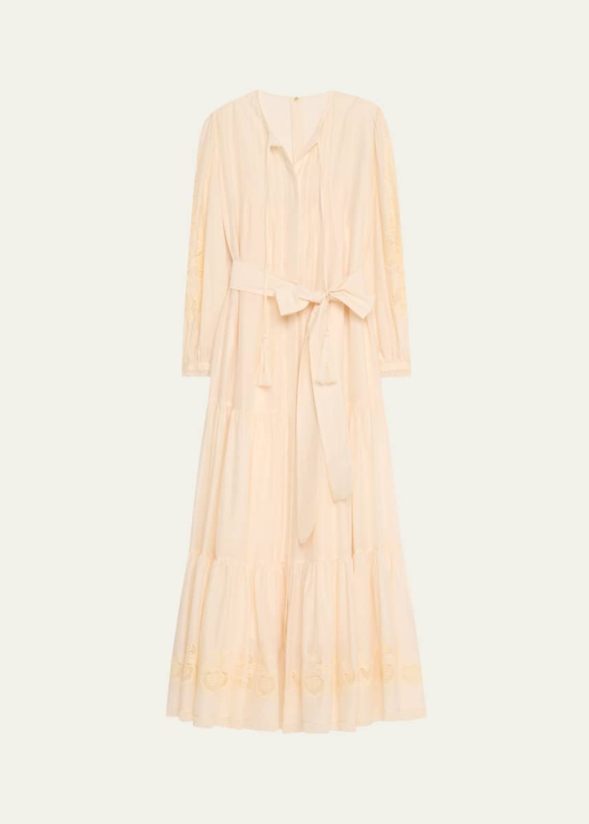 Kobi Halperin Shanice Tiered Floral-Embroidered Maxi Dress