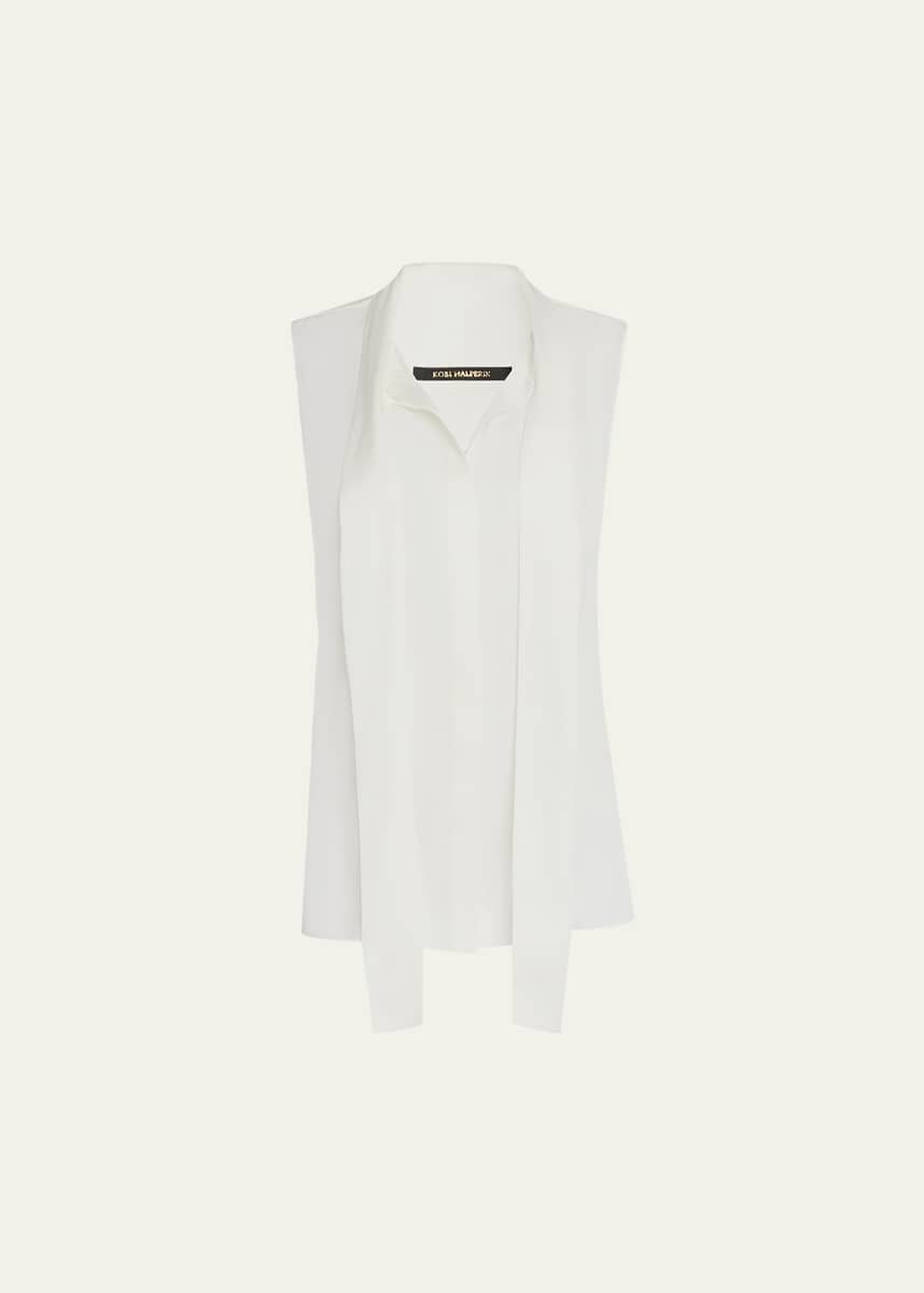 Kobi Halperin Ives Sleeveless Tie-Neck Blouse