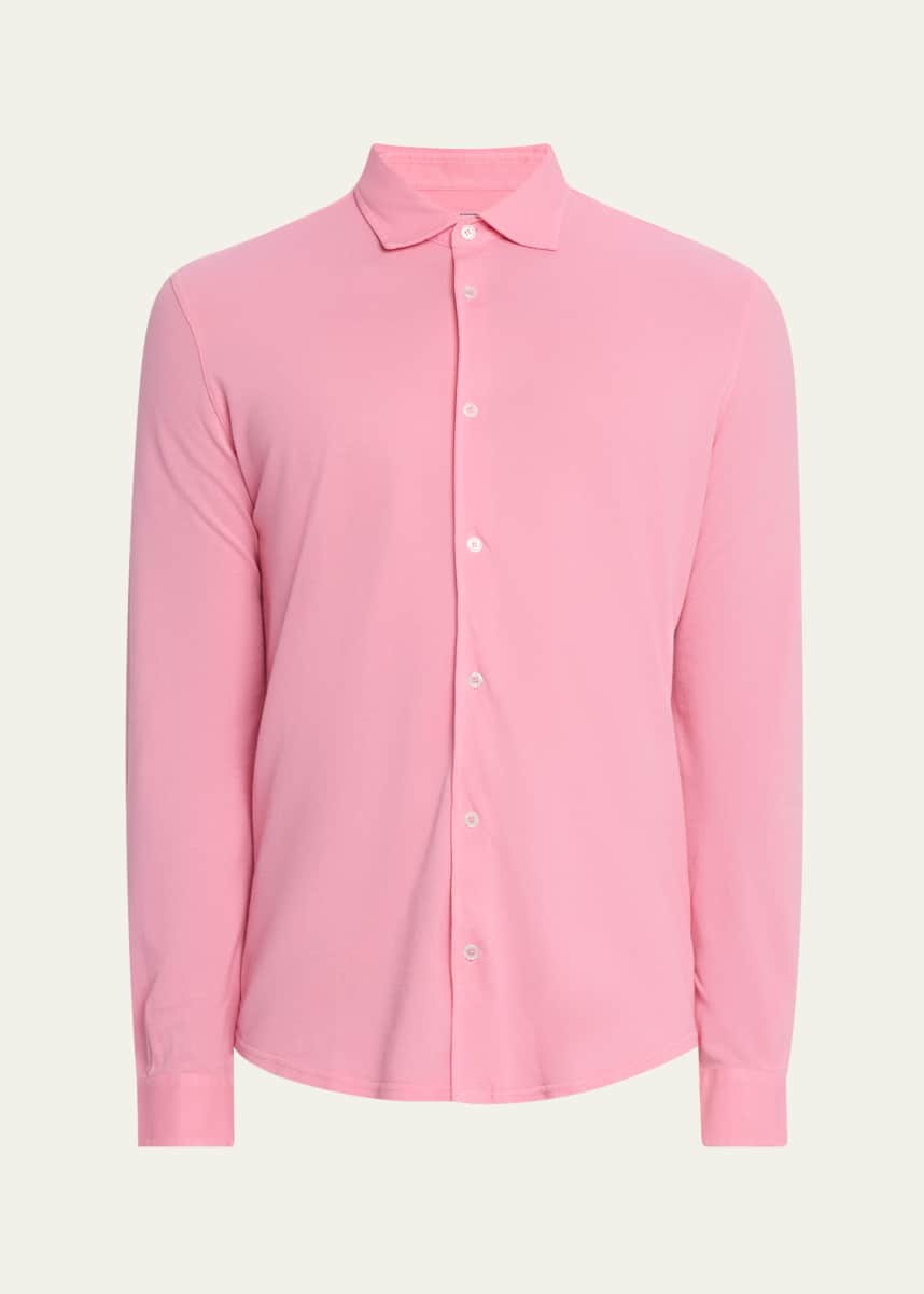 Fedeli Men's Frosted Pique Casual Button-Down Shirt