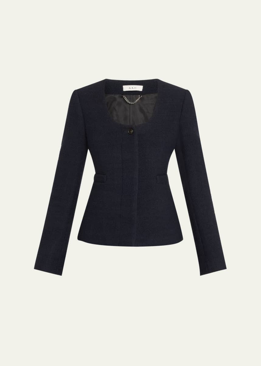 A.L.C. Irene Scoop-Neck Tweed Jacket