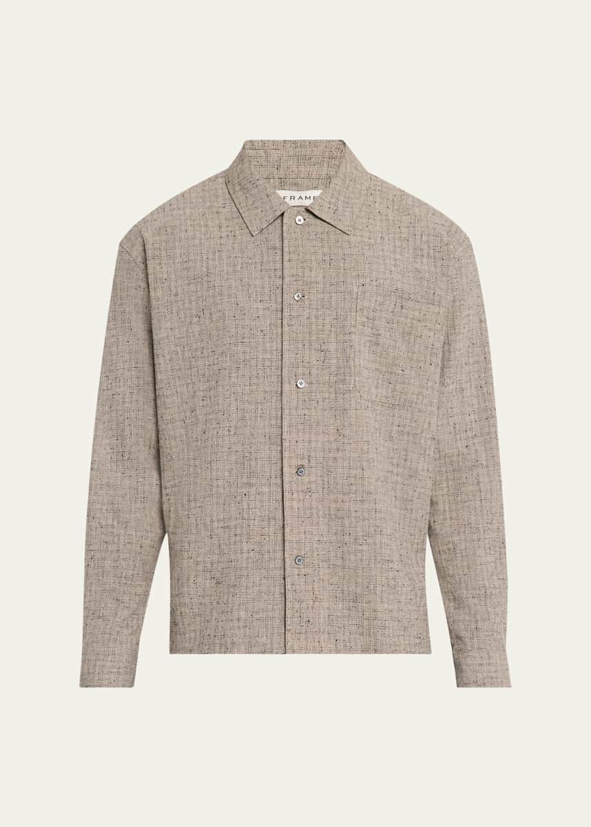 FRAME Men's Cotton and Linen Casual Button-Down Shirt