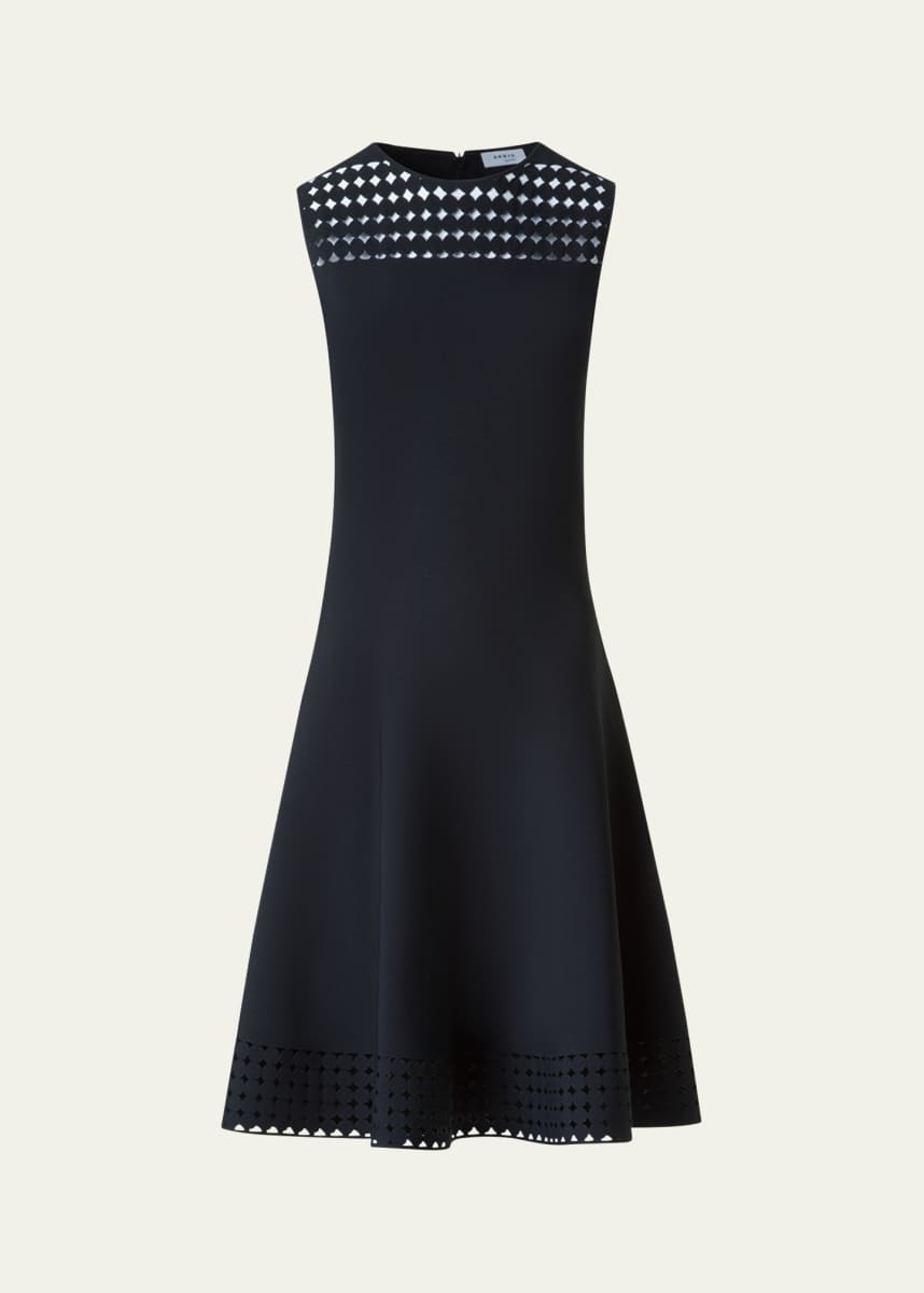 Akris punto Dot Lace Sleeveless A-line Knit Dress