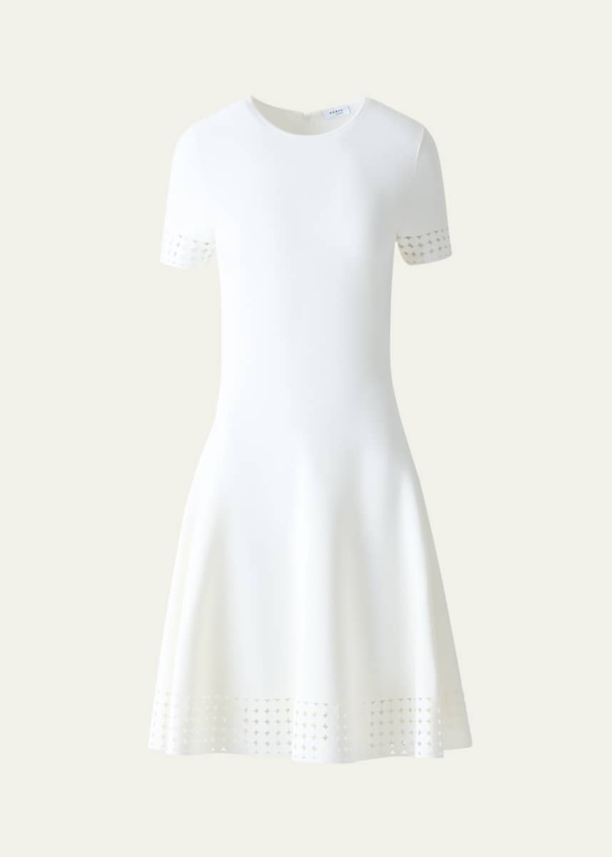 Akris punto Dot Lace Knit A-Line Dress