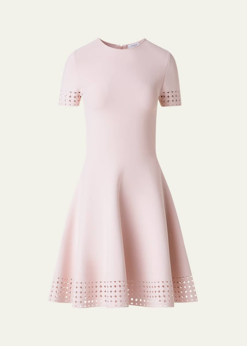 Akris punto Dot Lace Knit A-Line Dress