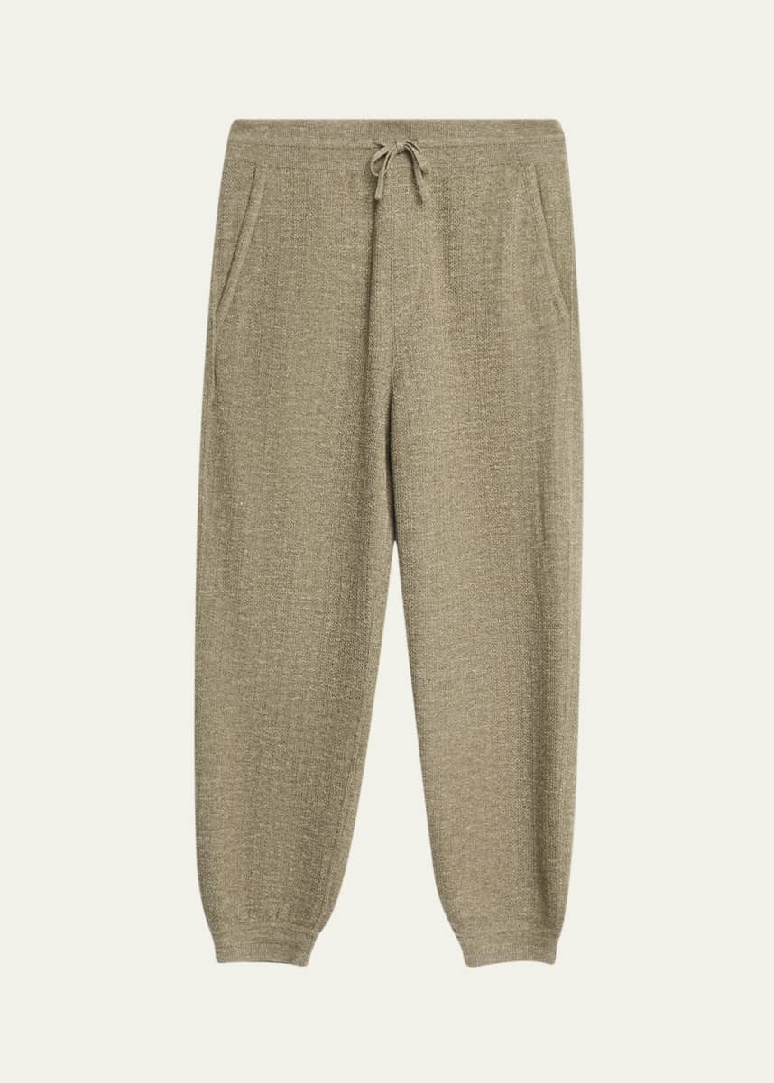 Loro Piana Men's Cellina Mouline Relaxed-Fit Drawstring Pants