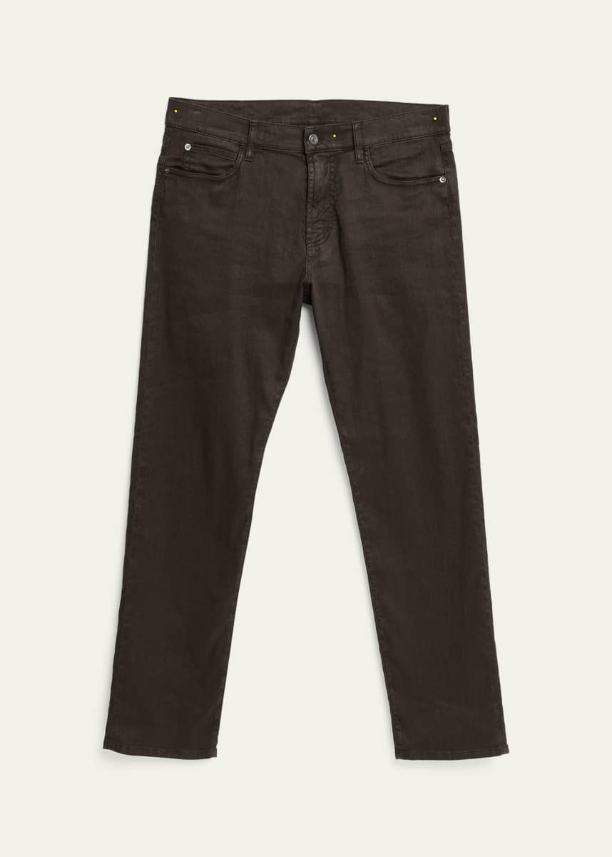 Loro Piana Men's Quarona Linen and Cotton Stretch Five-Pocket Pants