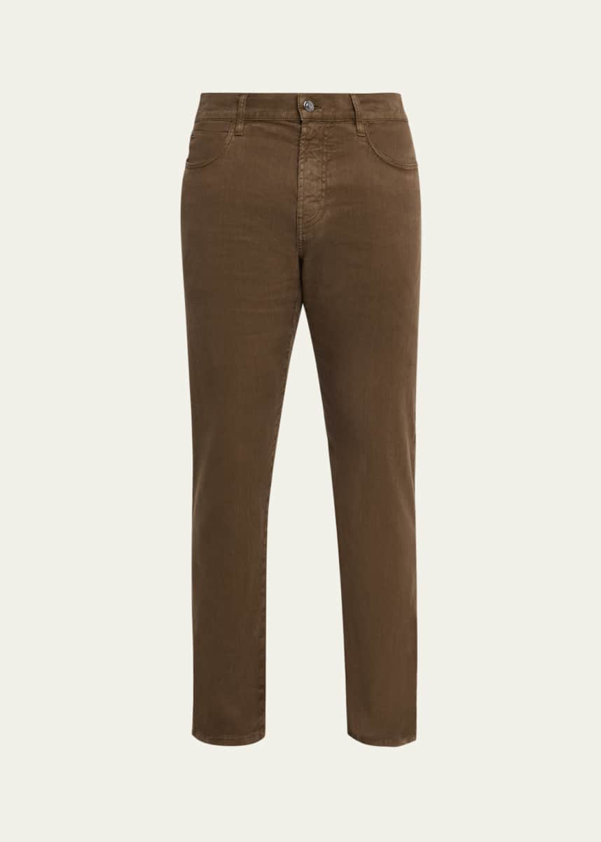 Loro Piana Men's Quarona Linen and Cotton Stretch Five-Pocket Pants