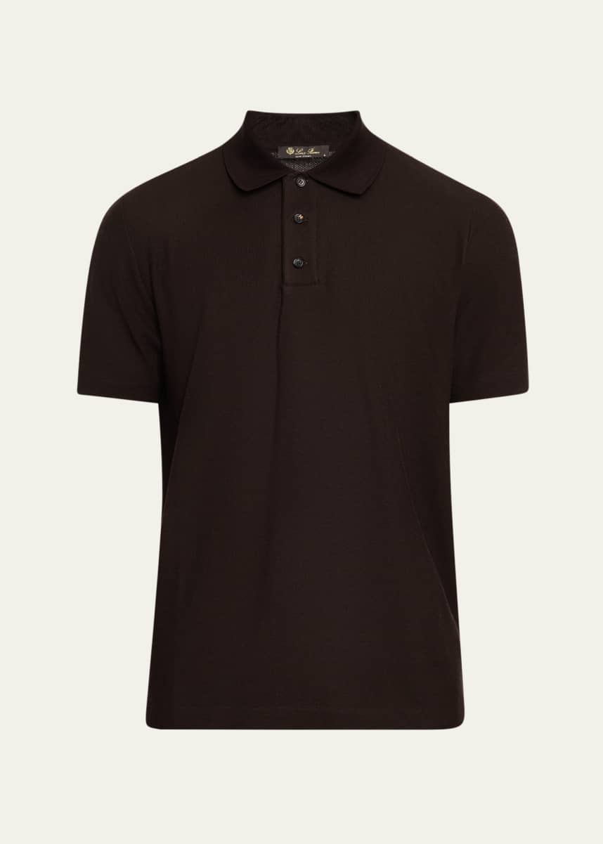 Loro Piana Men's Cerro Cotton and Cashmere Polo Shirt